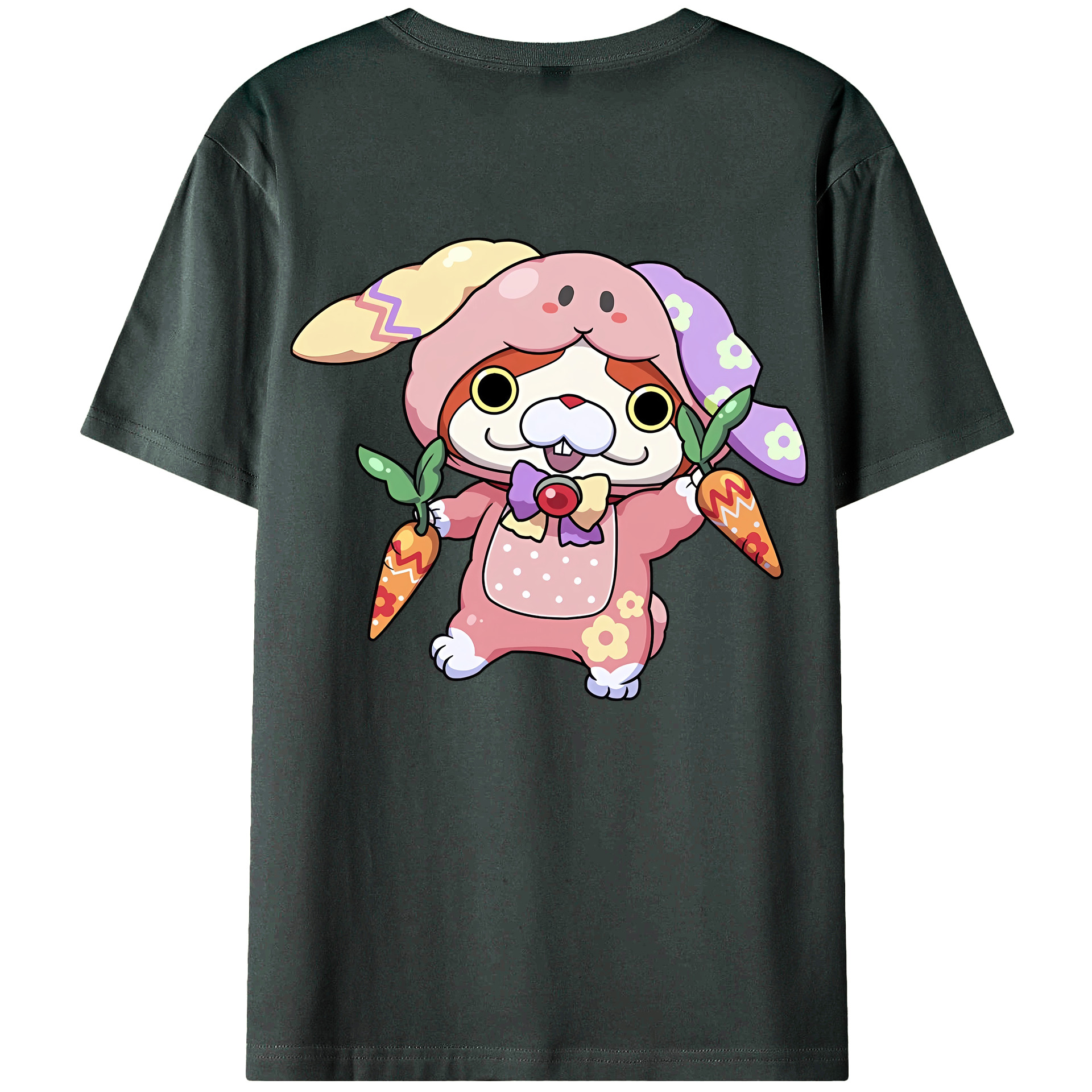 （画像用） 妖怪ウォッチ Yo-kai Watch 綿100％ メンズ半袖Tシャツ（バックプリント） 通気性